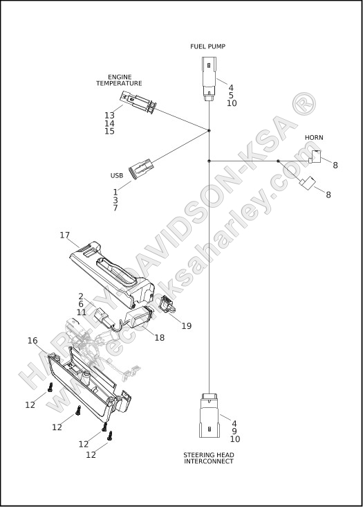 WIRING HARNESS, UNDER STEERING HEAD